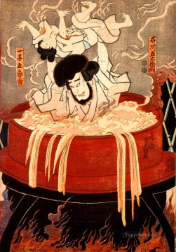 goemon ishikawa and his son goroichi Utagawa Kunisada Japanese Oil Paintings